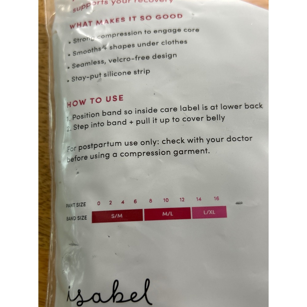 Isabel by Ingrid & Isabel Afterband Postpartum Support Band Black L/XL New - Picture 5 of 5